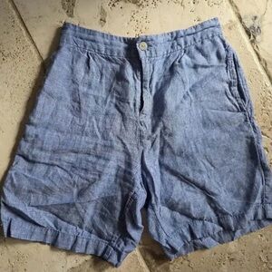 Tahari Light Blue 100% Linen Women’s Shorts